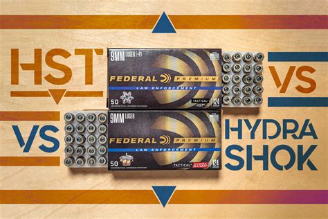 Federal hst vs hydra shok - Jan 2, 2020. #15. HST is a fantastic round in just about all calibers. I'm a huge fan of the 230 gr +P flavor myself. It's also extremely affordable, Target Sports usually has it for 50% off in the hard to find 50 round boxes. In fact they just started a new sale today. 9MM is $20 per 50. .45 is $22 per 50.